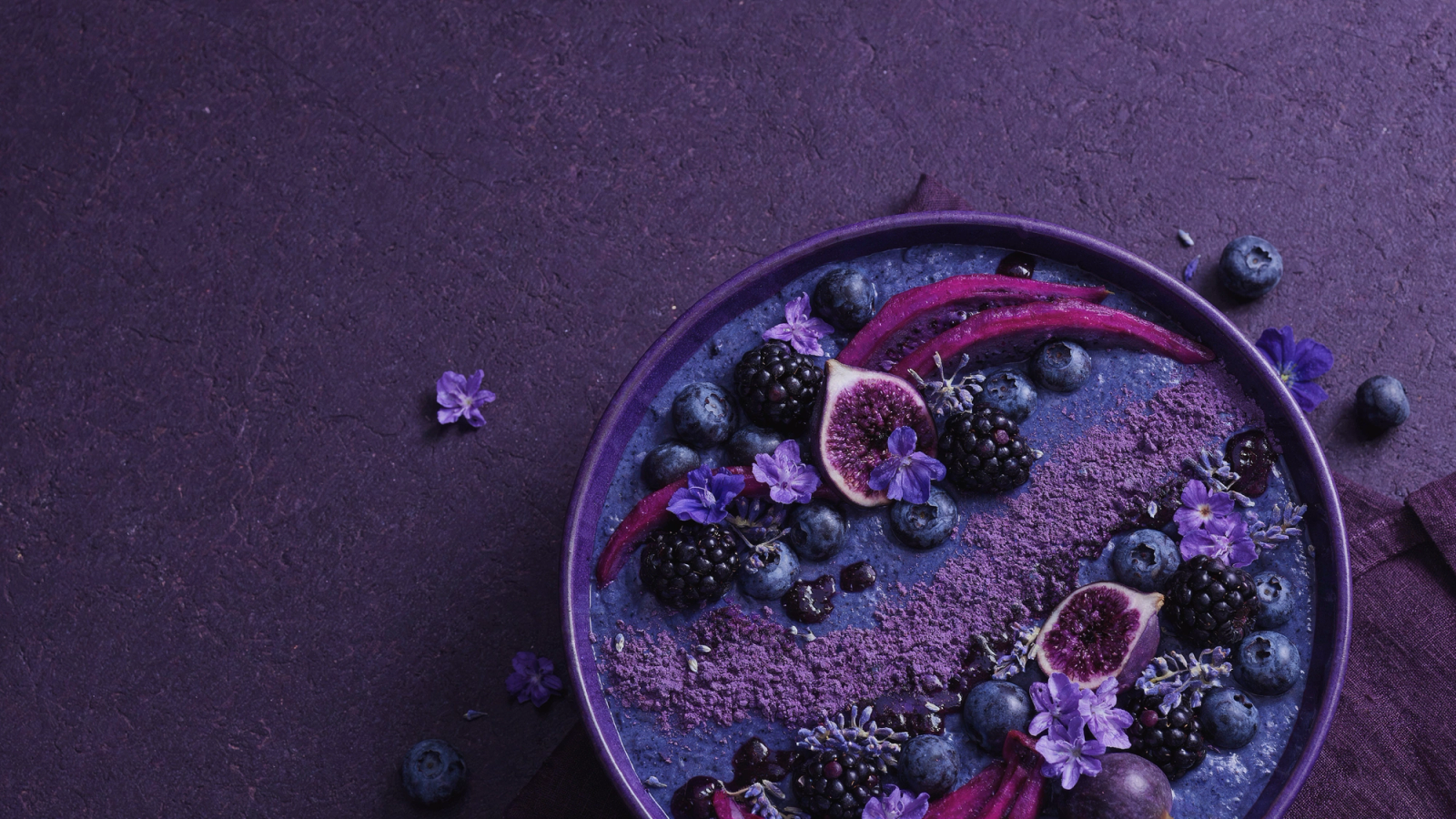 Uni-1 product photography quality - purple smoothie bowl